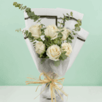 Whisper of White - 6 white rose bouquet (4)