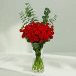 Blush-toned Red Roses in a Vase (1)