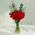 Blush-toned Red Roses in a Vase (1)