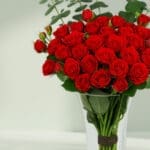 Blush-toned Red Roses in a Vase (3)