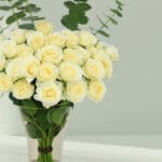Ivory Calm White Roses With Eucalyptus (2)