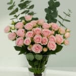 Moody Pink Roses in a glass vase (3)