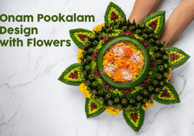 Top 10 Onam Pookalam design ideas 2025 with colorful fresh flowers arranged in traditional floral patterns