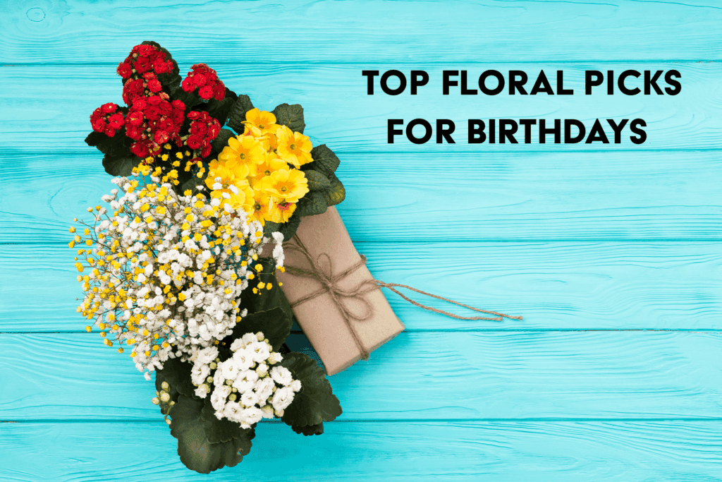 Beautiful bouquet of colorful birthday flowers arranged for celebration