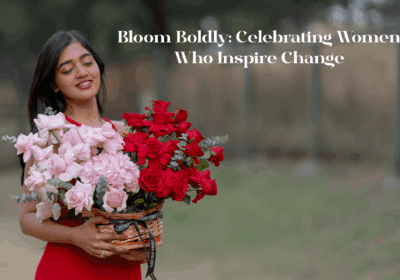 Elegant bouquet with message Bloom Boldly honoring inspiring women