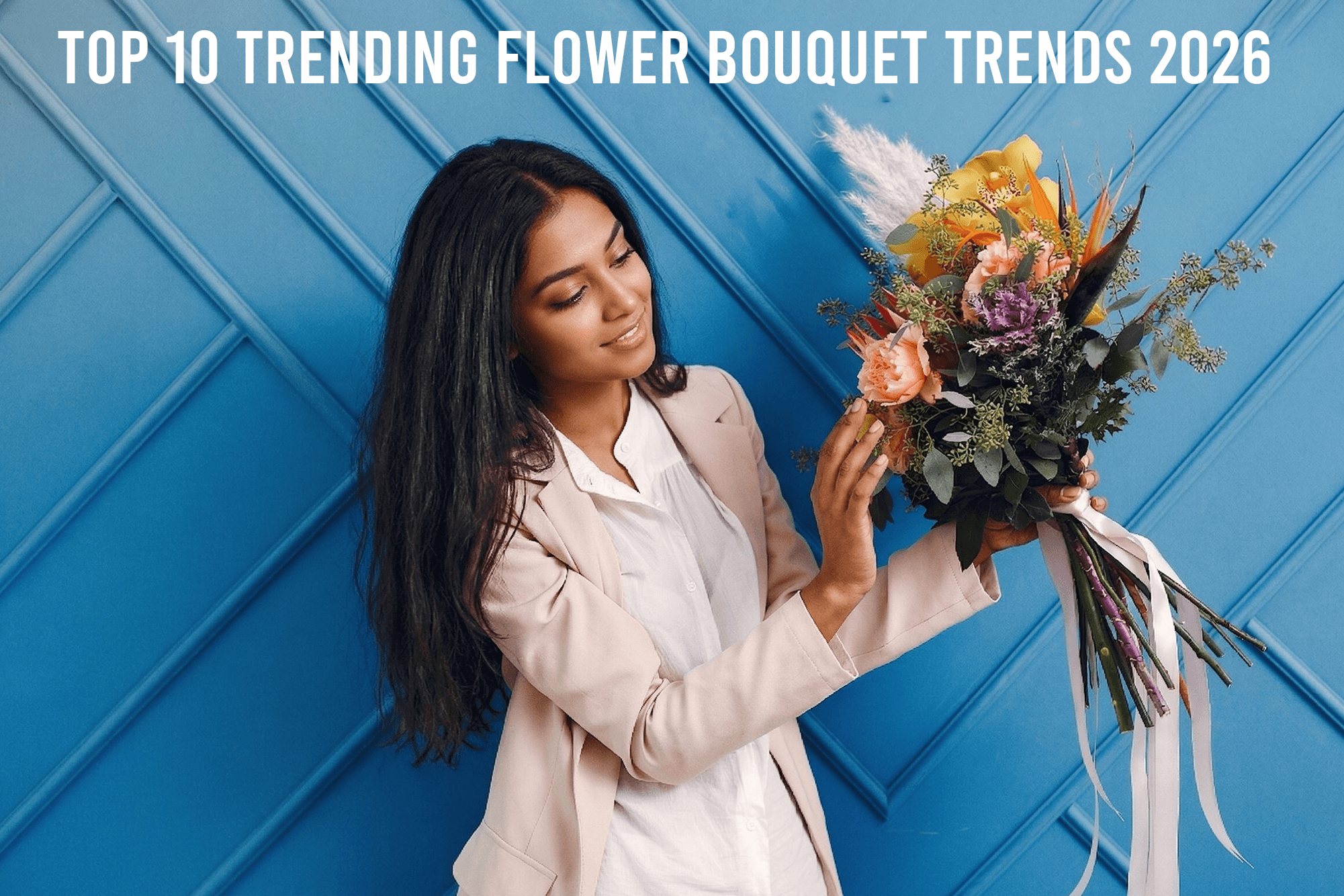 Top 10 trending flower bouquet styles 2026 featuring modern arrangements, pastel blooms, dried flowers, luxury roses, and unique floral designs for gifting and decor