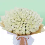 100 White Roses Bouquet (3)