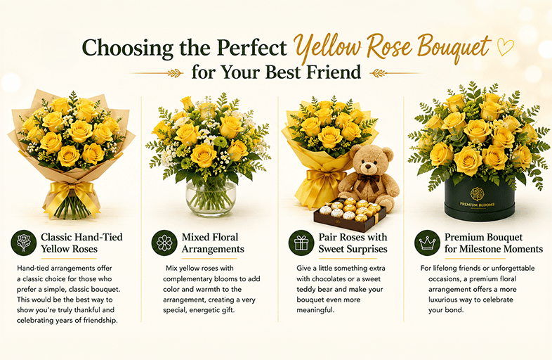 Fresh yellow roses symbolizing friendship and joy