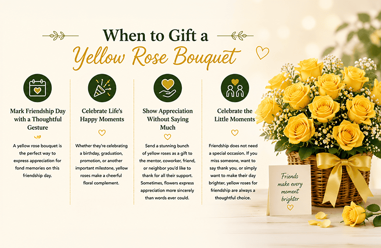 Fresh yellow roses symbolizing friendship and joy
